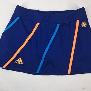 Adidas Roland Garros Paris Tennis Skirt Skort S Night Blue Samba Orange